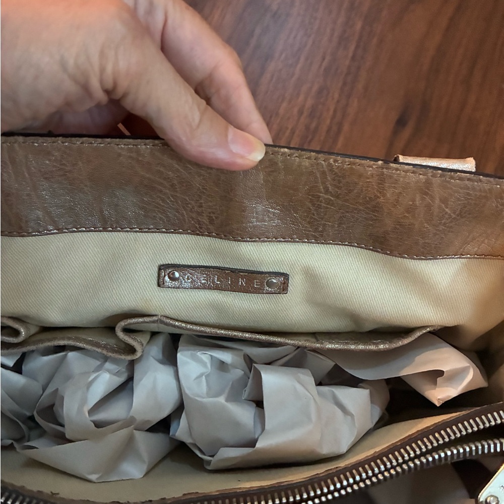 Celine Metallic Gold Leather Tote - Picture 8 of 15